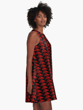 Load image into Gallery viewer, &quot;Aloha ʻĀina&quot; ʻUla ʻula (Red) by Hakuole Designs A Line Dress
