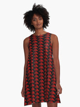 Load image into Gallery viewer, &quot;Aloha ʻĀina&quot; ʻUla ʻula (Red) by Hakuole Designs A Line Dress
