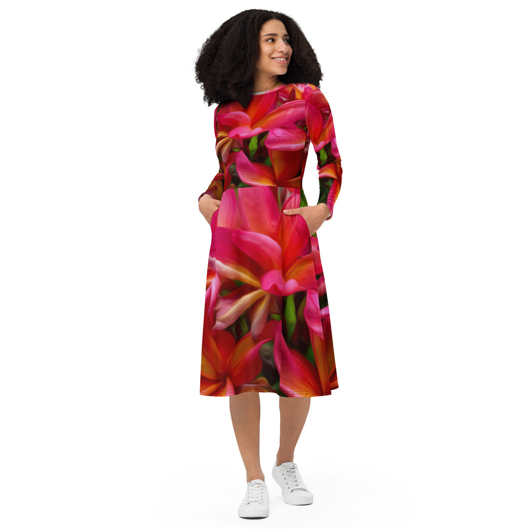 Manaʻolana (Hope) by Rachael Ray Art long sleeve midi dress
