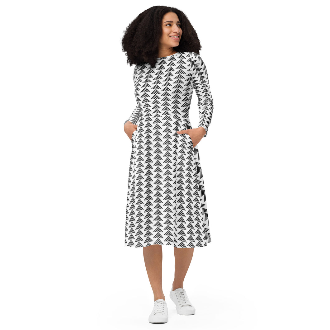Aloha Aina by Hakuole Designs long sleeve midi dress