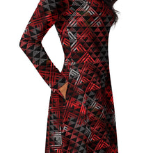 Load image into Gallery viewer, Kanakaflage Ula by Hakuole Designs  long sleeve midi dress
