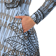 Load image into Gallery viewer, Makini Blue by Hakuole Designs long sleeve midi dress
