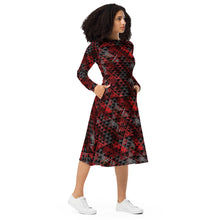 Load image into Gallery viewer, Kanakaflage Ula by Hakuole Designs  long sleeve midi dress

