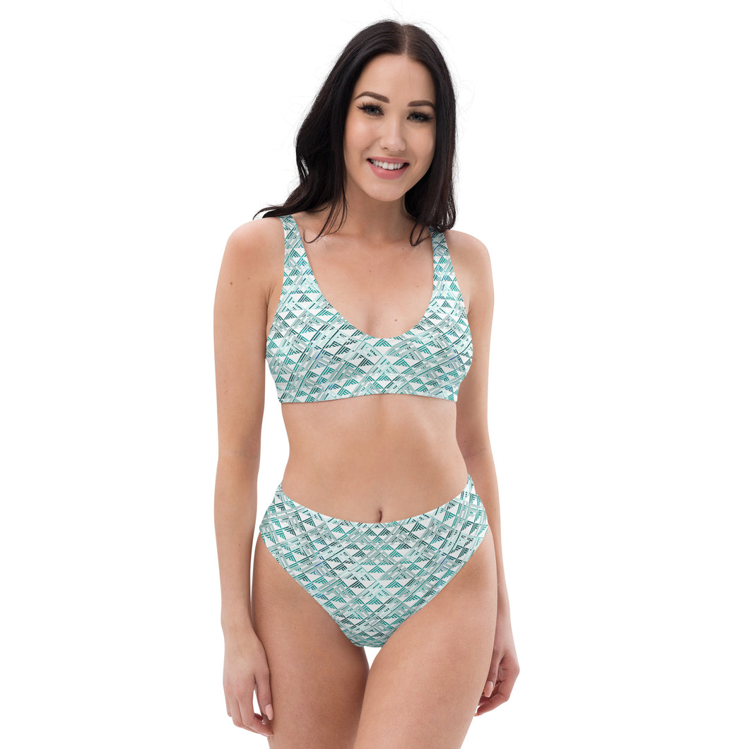 Hauneneʻe (Glacier) by Hakuole Designs high-waisted lole ʻau kai bikini