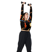 Load image into Gallery viewer, Koi Reflections by Rachael Ray Art long-sleeve crop top
