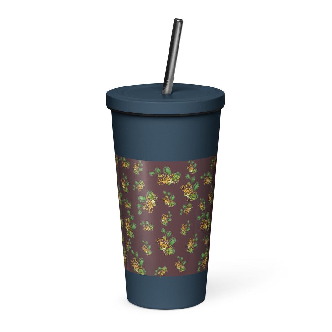 Puakenikeni by Honiʻs Hawaiʻi Insulated tumbler with a straw