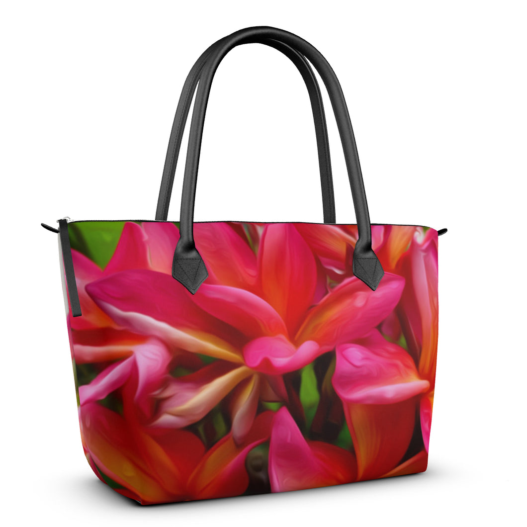 Nappa Leather & Monroe Satin Zipper Hand Bag 