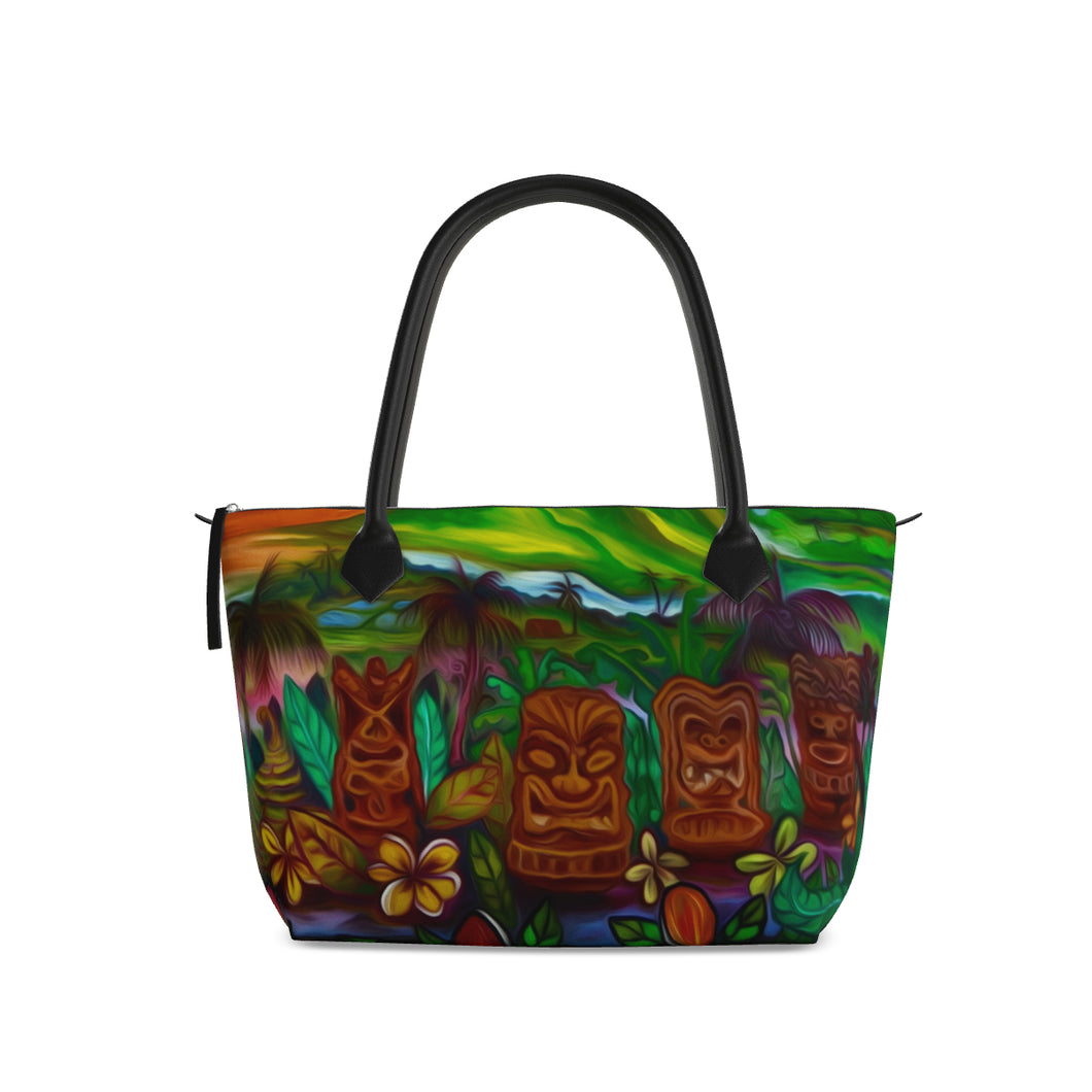 Nappa Leather & Monroe Satin Zipper  Hand Bag 