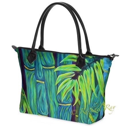 Nappa Leather & Monroe Satin Zipper Hand Bag 