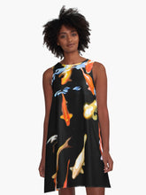 Load image into Gallery viewer, “Koi Reflections&quot; by Rachael Ray Art A Line Dress
