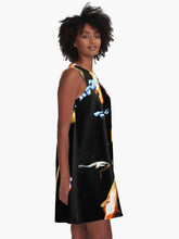 Load image into Gallery viewer, “Koi Reflections&quot; by Rachael Ray Art A Line Dress
