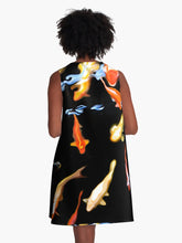 Load image into Gallery viewer, “Koi Reflections&quot; by Rachael Ray Art A Line Dress
