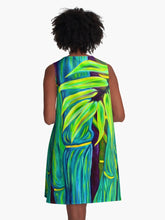 Load image into Gallery viewer, &quot;Blue Bamboo&quot; A Line Dress
