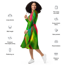 Load image into Gallery viewer, Ti Leaf Series 4 long sleeve midi dress
