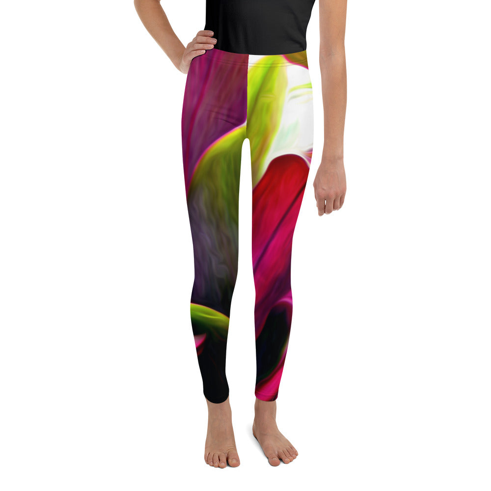 Ti Leaf Bouquet - Youth Leggings