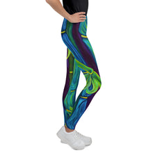 Load image into Gallery viewer, Blue Bamboo - Youth Leggings
