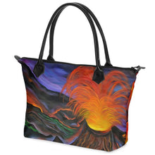 Load image into Gallery viewer, Nappa Leather &amp; Monroe Satin Zipper  Hand Bag &quot;Madame Pele&quot;
