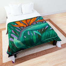 Load image into Gallery viewer, &quot;Pua Manu&quot; - Bird of Paradise Comforter by Rachael Ray Art
